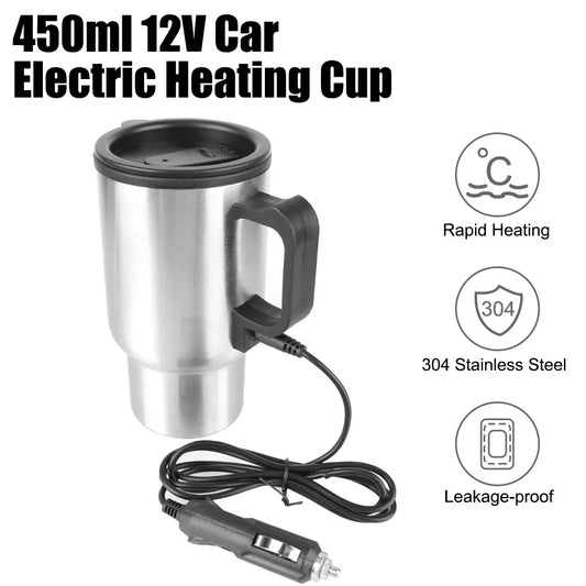 HeatSip Go™: 12V Fast Boil Travel Mug | Portable Electric Kettle for Car
