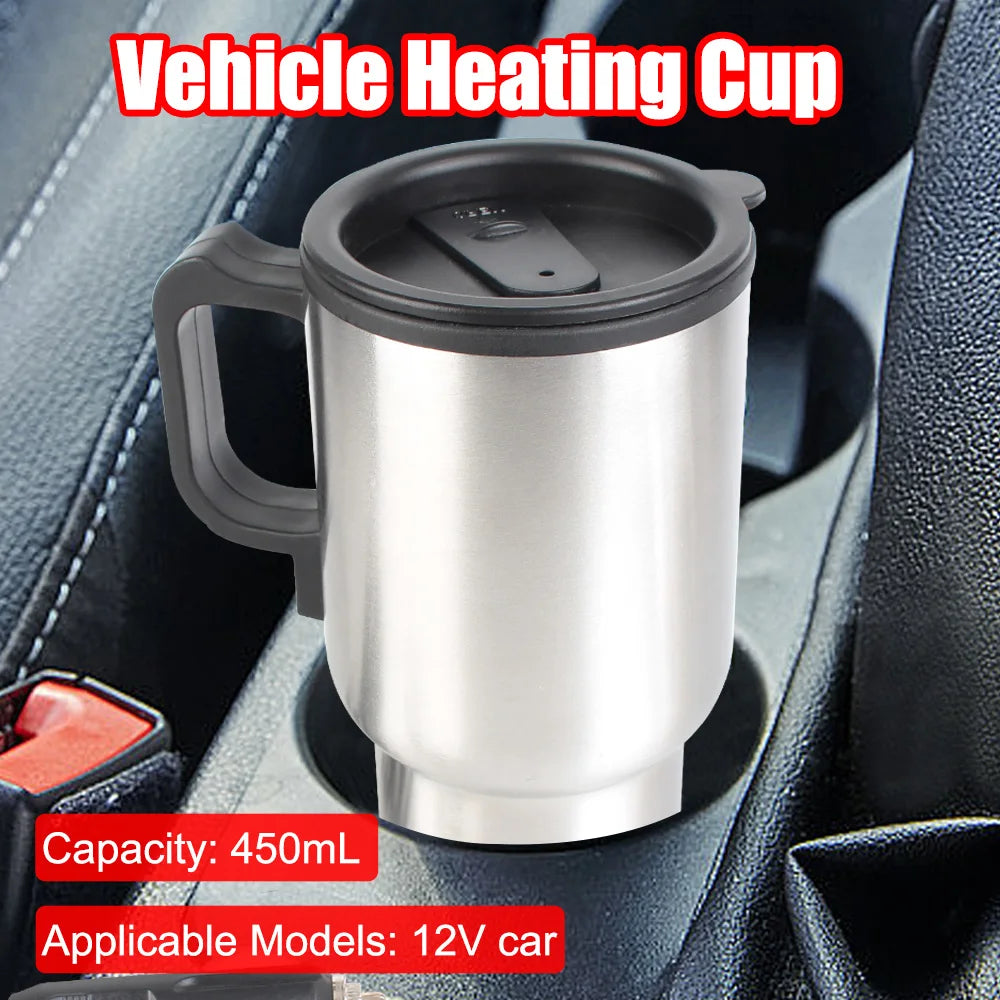 HeatSip Go™: 12V Fast Boil Travel Mug | Portable Electric Kettle for Car